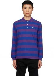 Noah Purple & Blue Striped Long Sleeve Polo