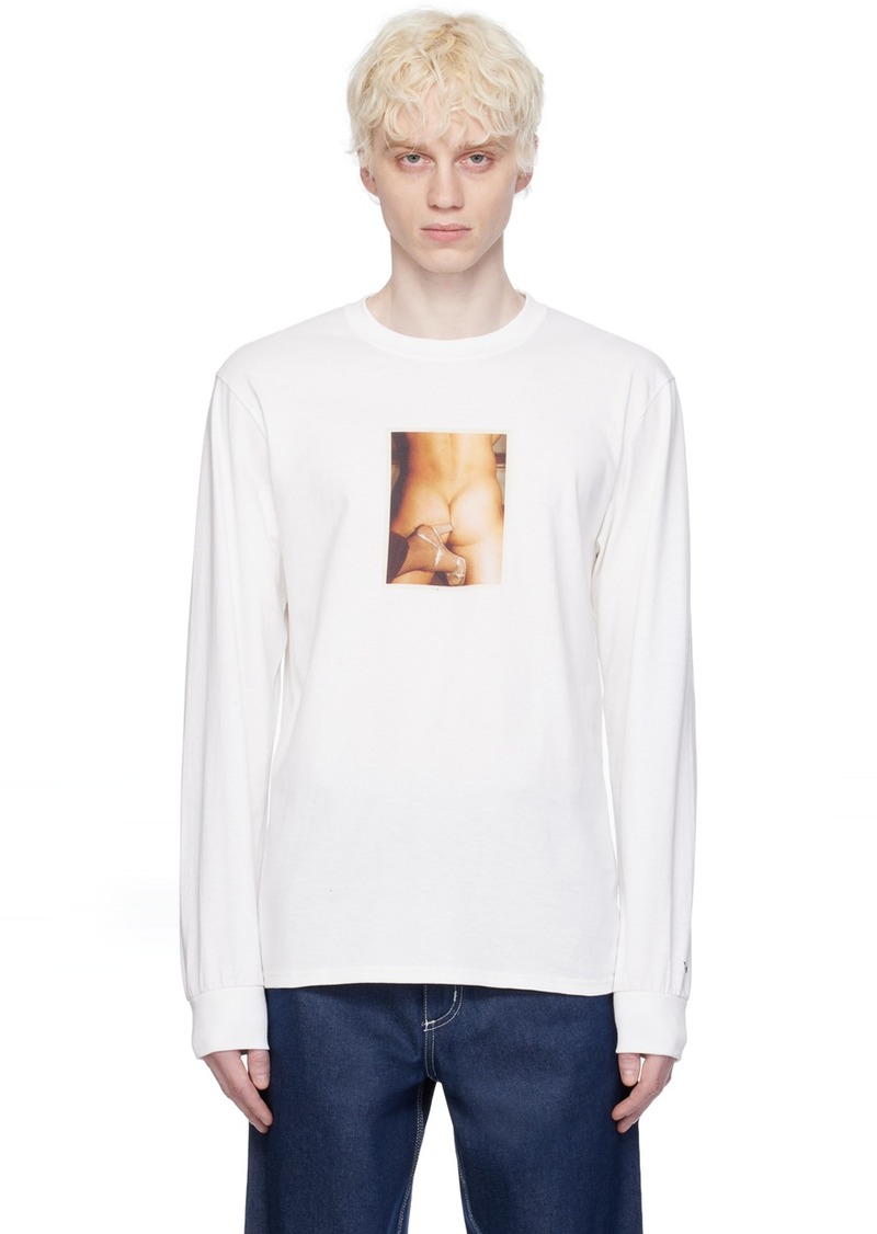 Noah White Silver Heels Long Sleeve T-Shirt