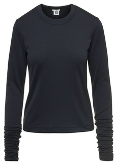 Black Crewneck Sweater in Stretch Polyester Woman Noir Kei Ninomiya