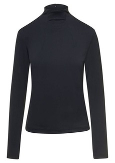 Black High Neck Sweater in Stretch Polyester Woman Noir Kei Ninomiya