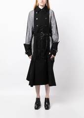 Noir double-breasted belted coat