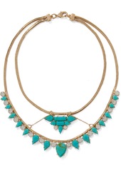 Noir Jewelry Woman 14-karat Gold-plated Stone And Crystal Necklace Turquoise
