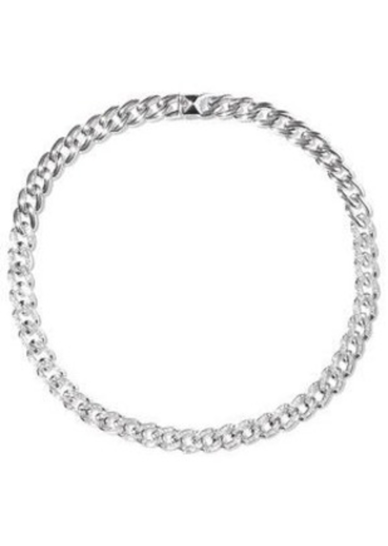 Noir Jewelry Woman Chain Gang Rhodium-plated Crystal Choker Silver