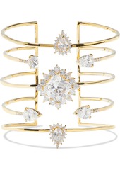 Noir Jewelry Woman 14-karat Gold-plated Crystal Cuff Gold