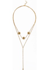 Noir Jewelry Woman Gold-tone Crystal Necklace Gold