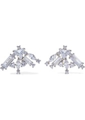 Noir Jewelry Woman Gunmetal-tone Crystal Earrings Silver