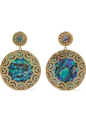 Noir Jewelry Woman Tangier 14-karat Gold-plated Faux Shell Earrings Gold