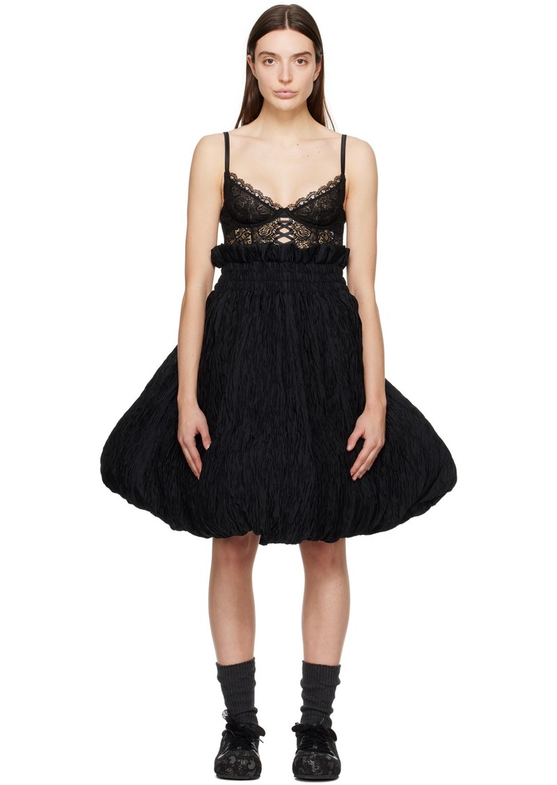 Noir Kei Ninomiya Black Bubble Hem Midi Skirt