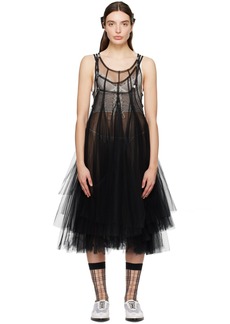 Noir Kei Ninomiya Black Layered Midi Dress