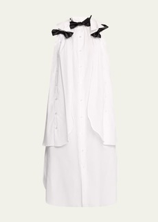 Noir Kei Ninomiya Bow Button-Front Midi Dress