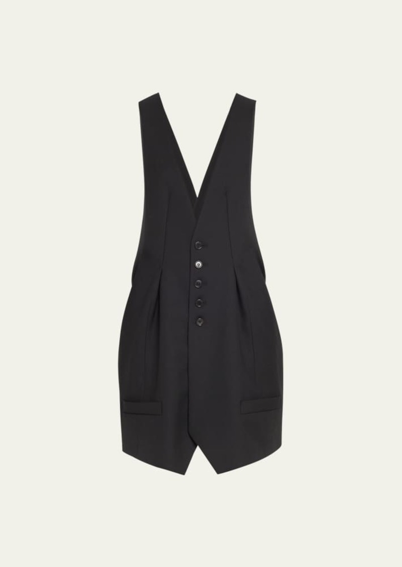 Noir Kei Ninomiya Pleated Short Wool Vest Dress