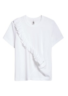 Noir Kei Ninomiya Ruffle Detail Ponte Knit T-Shirt