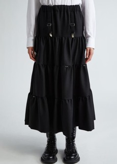 Noir Kei Ninomiya Tiered Wool Gabardine Maxi Skirt