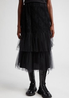 Noir Kei Ninomiya Wave Tweed & Tulle Skirt