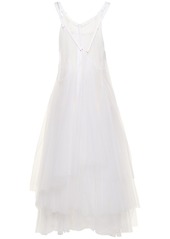 Noir Nylon Tulle & Cotton Mini Dress