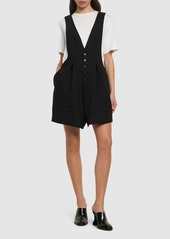 Noir Oxford Wool Vest Mini Dress
