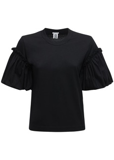Noir Ruffled Cotton Jersey T-shirt