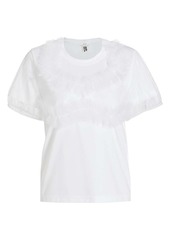 Noir Short-Sleeve Tulle-Embellished T-Shirt