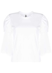 Noir tulle-sleeves cotton T-shirt