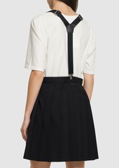 Noir Wool Gabardine Mini Dress W/suspenders