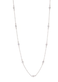 NORDSTROM RACK Endless CZ Station Necklace in Clear/silver at Nordstrom Rack