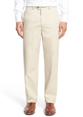 Nordstrom Men's Shop Smartcare(TM) Classic Supima(R) Cotton Flat Front Trousers in Beige Light at Nordstrom