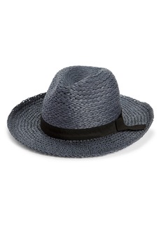 Nordstrom Mixed Media Panama Hat in Navy Combo at Nordstrom Rack