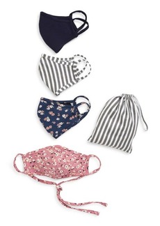 Nordstrom Assorted 4-Pack Adult Face Masks in Navy Combo at Nordstrom