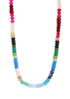 Nordstrom Semiprecious Stone Bead Convertible Stretch Necklace