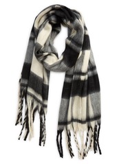Nordstrom Brushed Plaid Scarf in Black Combo at Nordstrom