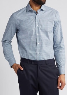 Nordstrom Carmello Trim Fit Tech-Smart CoolMax Check Dress Shirt