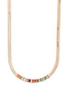 Nordstrom Colorful Crystal Baguette Snake Chain Necklace