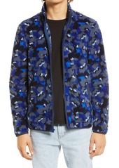 Nordstrom Cristina Martinez Gender Inclusive High Pile Fleece Jacket in Navy Poppies Camo at Nordstrom