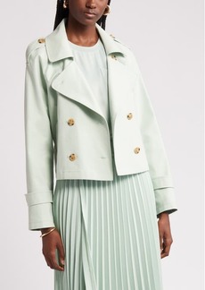 Nordstrom Crop Stretch Cotton Trench Coat