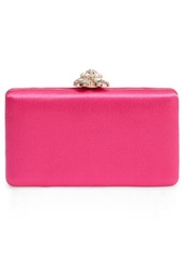Nordstrom Crystal Imitation Pearl Clasp Box Clutch in Pink Lilac at Nordstrom