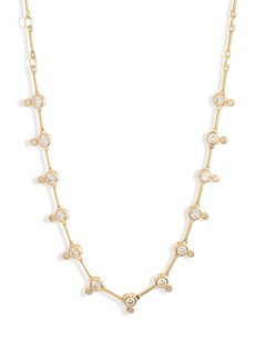 Nordstrom Cubic Zirconia Collar Necklace in Clear- Gold at Nordstrom Rack