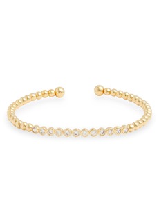 Nordstrom Cubic Zirconia Cuff Bracelet in Clear- Gold at Nordstrom Rack
