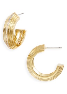 Nordstrom Cubic Zirconia Hoop Earrings in Clear- Gold at Nordstrom Rack