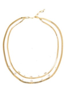 Nordstrom Demi Fine Cubic Zirconia Layered Snake Chain Necklace