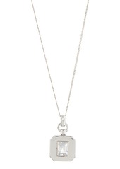 Nordstrom Cubic Zirconia Pendant Necklace in Clear- Silver at Nordstrom Rack