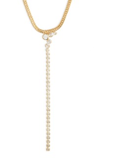 Nordstrom Cubic Zirconia Y-Necklace in Clear- Gold at Nordstrom Rack
