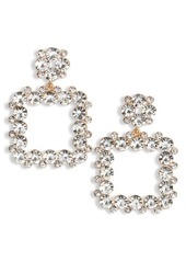 Nordstrom Dappled Crystal Square Drop Earrings