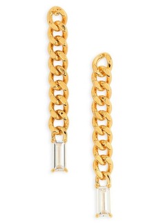 Nordstrom Demi Fine Crystal Curb Chain Linear Drop Earrings