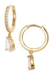 Nordstrom Demi Fine Cubic Zirconia Drop Huggie Hoop Earrings