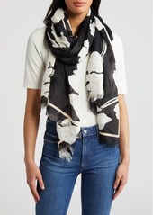Nordstrom Eyelash Trim Print Cashmere & Silk Wrap