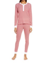 Nordstrom Fam Jam Two-Piece Thermal Pajamas in Red Chinoise Even Stripe at Nordstrom