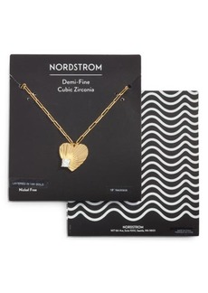Nordstrom Fluted Heart Pendant Necklace