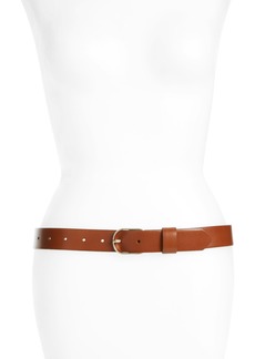 Nordstrom Halogen® Tailored Trouser Leather Belt in Cognac at Nordstrom Rack