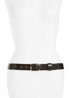 Nordstrom Halogen® Tailored Trouser Leather Belt in Black at Nordstrom Rack
