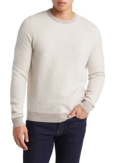 Nordstrom Herringbone Cashmere Crewneck Sweater
